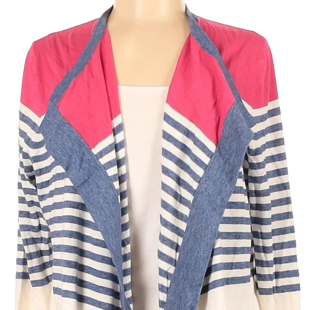 Basler | Sweaters | Nwt Basler Colorblock Drape Collar Openfront ...